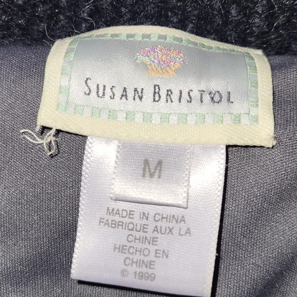 Susan Bristol Mohair Wool Blend Lined Cardigan Coat Size Medium Gray Black‎ - Picture 11 of 11